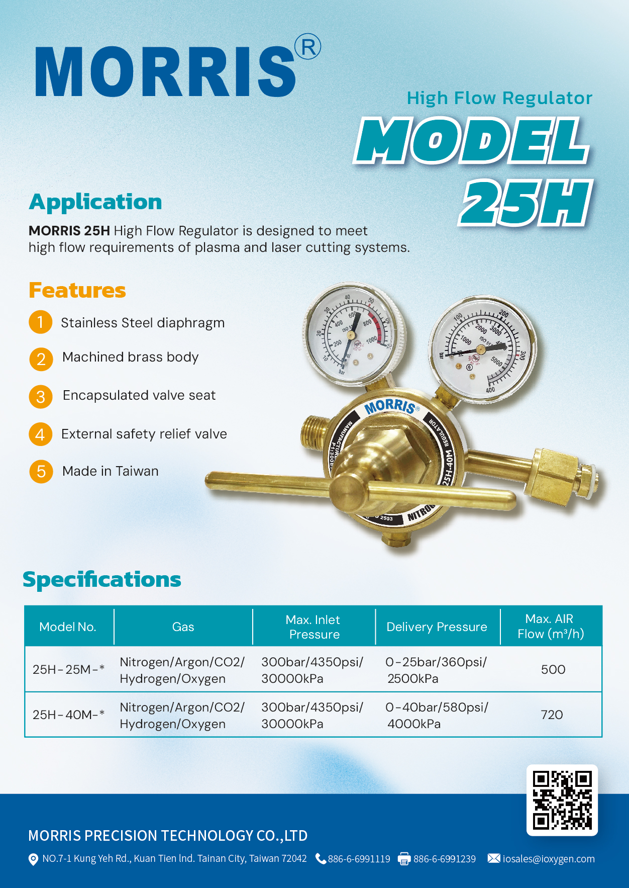 25H High Flow Regulator (MORRIS)